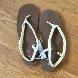 Everlane Women's Tan and Cream Sandals